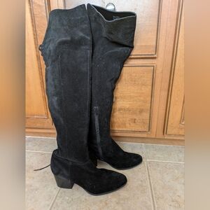 Aldo Black Suede Over The Knee Boots 8